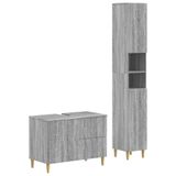 vidaXL - 2-delige - Badkamerkast - Set - DELFT - Grijs - Sonoma - Bewerkt - hout