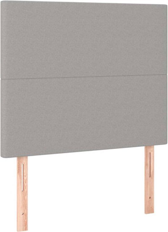 vidaXL Hoofdeind & Voeteind Lichtgrijs 80x5x118/128 cm Polyester, Hout
