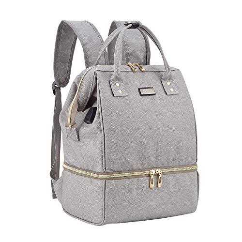 BF-Mummybag BigForest luiertas rugzak Breast Pump Bag- Mini Breast Pump Backpack with USB Charger Port and Cooler Pocket Mummy Diaper Pump tote Bag grey