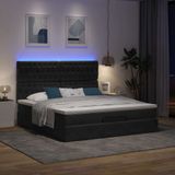 Maison Exclusive - Cadre de lit ottoman avec matelas, noir, 180x200 cm, velours