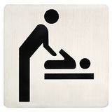 WC-signaal "wikkelruimte" | roestvrij staal mat | 100x100 mm | 1 stuk