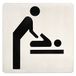 WC-signaal "wikkelruimte" | roestvrij staal mat | 100x100 mm | 1 stuk