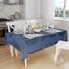 Bonamaison Tafelkleed, Anti-Mold, Sneldrogend, Waterdicht, 100% Polyester Tafellaken, Blauw, 140 x 160 Cm