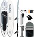 LifeGoods SUP Board Tandem - 2 Personen - 220 KG Draagkracht - 381 x 86 cm - Opblaasbaar - Wit/Zwart