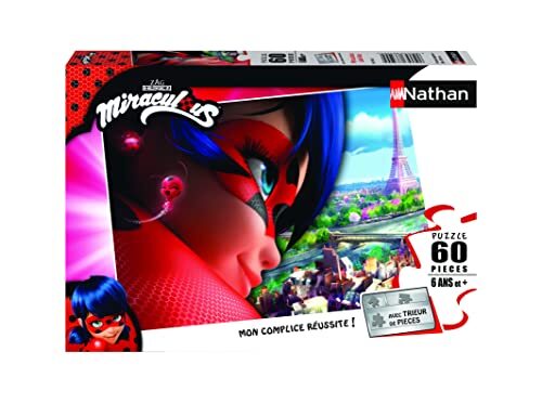 Puzzles Nathan - Puzzel, 60 stukjes, Miraculous Ladybug Kind, 400556861811