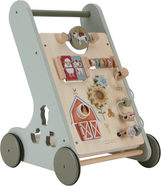 Little Dutch Little Farm Activity Walker - Wooden Toy for Toddlers