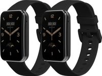 kwmobile 2x horlogebandjes geschikt voor Xiaomi Mi Band 7 Pro bandje - Smartwatch bandjes van TPU - Activity tracker horloge band in zwart