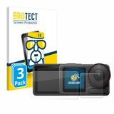 BROTECT Screenprotector 3 Stuks voor DJI Osmo Action 5 Pro Beschermglas transparant