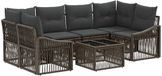 vidaXL Tuinbank - Set - 7-delig - Grijs - Polyrattan