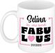 Bellatio Decorations Naam mok Selina - Lichtroze - Fabulous - Keramiek - 300 ml