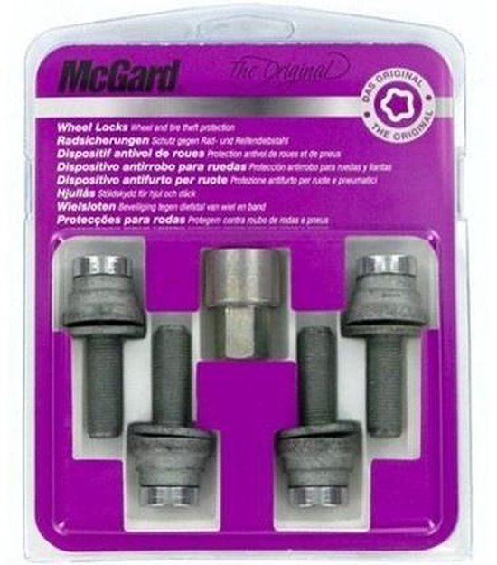 McGard Slotboutenset M12x1.50 - Vlak - Lengte 32.3mm - Chroom