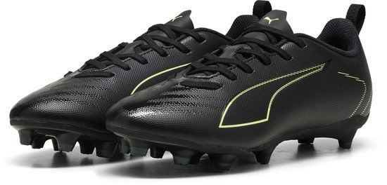 PUMA ULTRA 6 PLAY FG/AG Jr Unisex Sportschoenen - PUMA Black-Fizzy Light-Green Terrain
