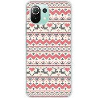 1001 coques Rendier Siliconen hoesje compatibel met Xiaomi Mi 11 Lite Kersttrui rendier
