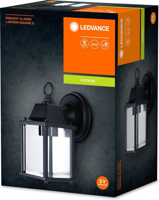 LEDVANCE ENDURA CLASSIC LANTERN - Buitenlamp - E27 - Aluminium - Zwart - IP23