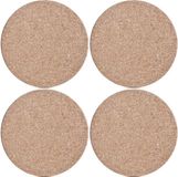 Zeller Kurken pannenonderzetters - 5x - rond - lichtbruin - D26 x H1 cm