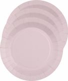 Santex feest gebak/taart bordjes - lichtroze - 20x stuks - karton - D17 cm
