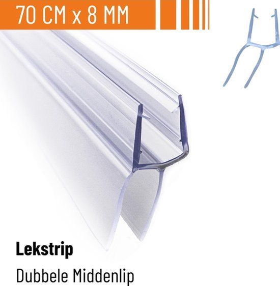 Simple Fix Douchestrip - Lekstrip - Waterkering - Douchedeurafdichting 70CM Lang - 6/7/8MM Glasdikte - Lekdorpel