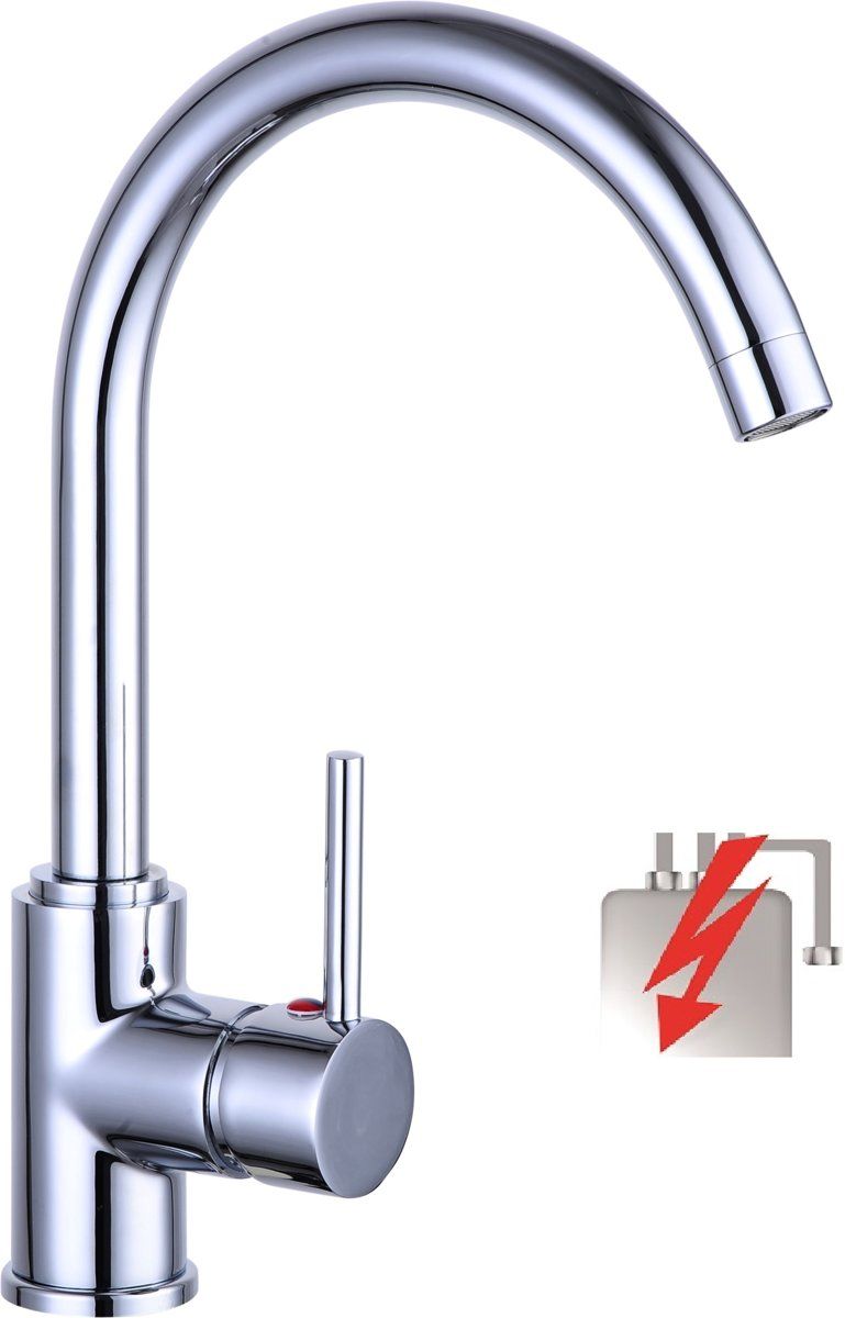 Schütte Casalla Design Keukenkraan voor Waterverwarmer met vrije Uitloop lage Druk Mengkraan Hoge