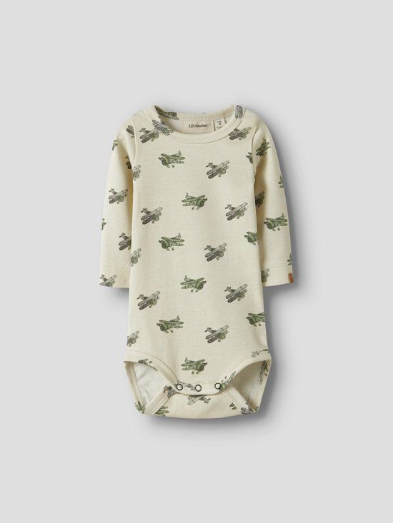 NAME IT Baby Body NBMLAYO GEU LS SLIM BODY LIL Coconut Milk Print Katoen/Lyocell/Elastaan Maat 56