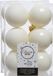 Decoris kerstballen - 24x st - wol creme wit - D6 cm - kunststof - mat/glans - kerstversiering