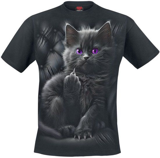 Spiral Cattitude Unisex T-shirt - zwart - XXL