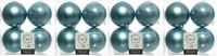 Merkloos Decoris Kerstballen - 16 stuks - IJsblauw - 10 cm diameter - Kunststof