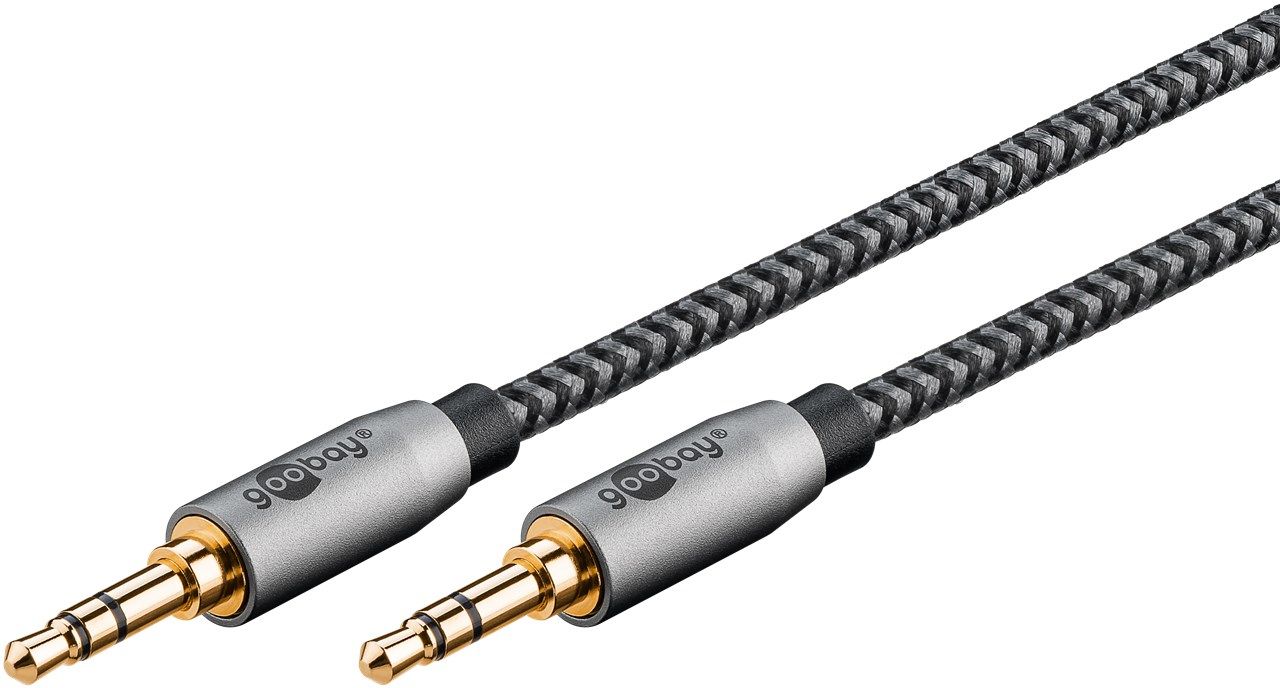 Goobay 3.5mm TRS Audio Cable - 2m - Black/Silver