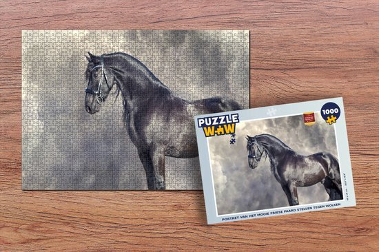 MuchoWow Puzzel Fries - Paarden - Portret - Legpuzzel - Puzzel 1000 stukjes volwassenen