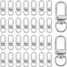 Dailygoods - 30 pièces mini-petits mousquetons, porte-clés, pivotants, petit mousqueton avec charnière pivotante, fermoirs mousquetons en métal, mousqueton pivotant à 360°, argent, pour sac bricolage