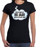 Bellatio Decorations Shoppartners Bv Ben ik eindelijk 80 jaar verjaardag cadeau t-shirt / shirt - zwart - voor dames - verjaardags shirt / 80 jaar / outfit XS