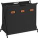 SONGMICS Wasmand, 135 litres, 3 compartiments, structure en X pliable