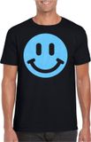 Bellatio Decorations Verkleed shirt heren - Smile / Emoticon - zwart - carnaval/foute party - feestkleding XL