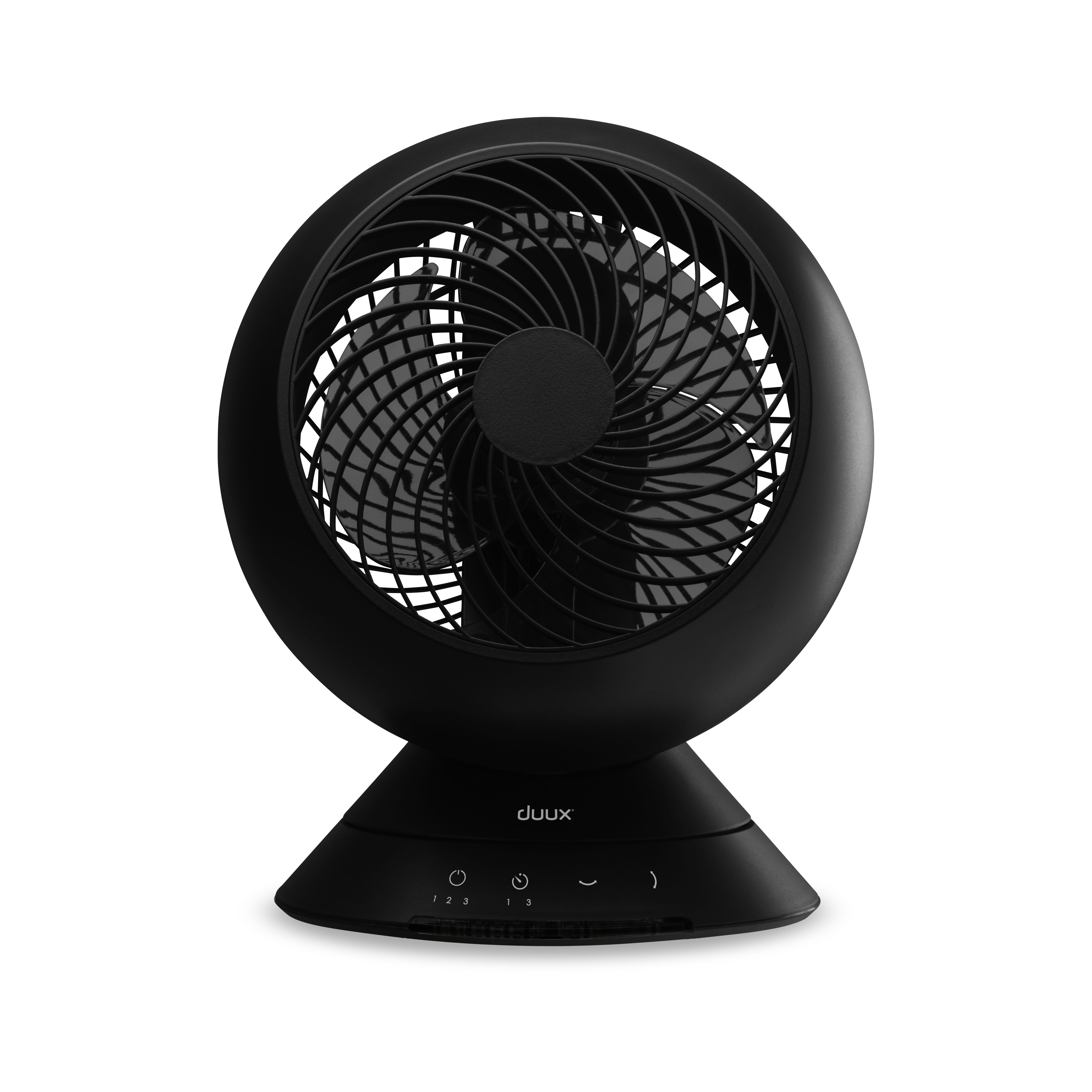Duux Globe Tafelventilator Zwart - Stille Ventilator - 3 Snelheden - Incl. Afstandsbediening