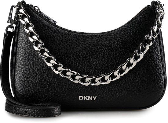 DKNY Jenna Demi Crossbody Bag Black / Silver
