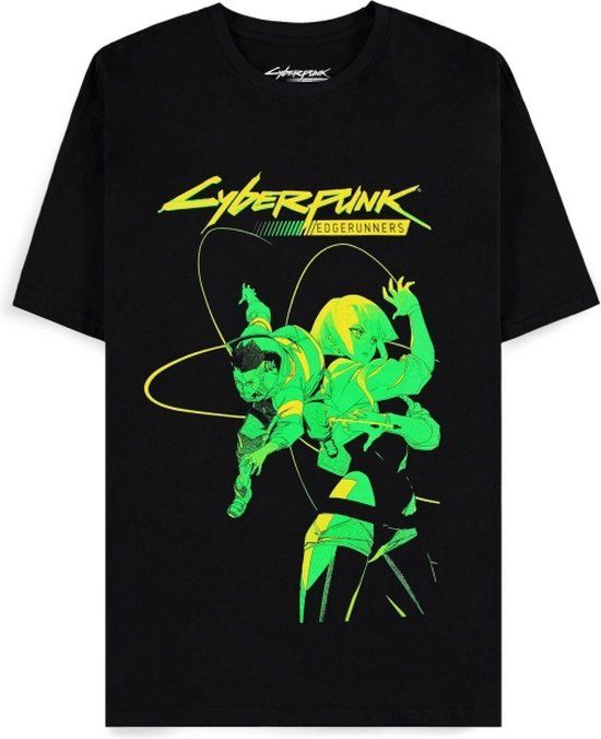 Cyberpunk Difuzed Cyberpunk Edgerunners David and Lucy T-shirt Zwart XL
