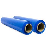 Opituria Elastische verpakkingsfolie, blauwe kunststoffolie om in te pakken, kunststof rol voor verzending en verhuizing, rol van 50 cm en tot 400 m rekbaar, blauw, 2 stuks