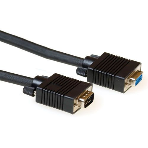 ACT VGA Verlengkabel Male-Female Zwart 20m