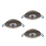 EGLO 3-set LED inbouwspots Cedrez, Ø 9 cm | extra platte plafondspots met dipswitch, kunststof zilver, warmwit, neutraalwit, koelwit