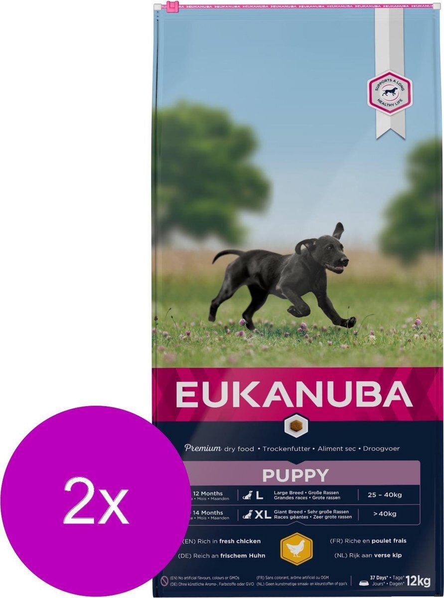 EUKANUBA Growing Puppy Large Breed Kip - Hondenvoer - 2 x 12 kg