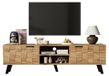 StarTech TV-meubel - Modern design - Gesloten deuren - Open vakken - Veel opbergruimte - 160,5 x 35,5 x 45 cm