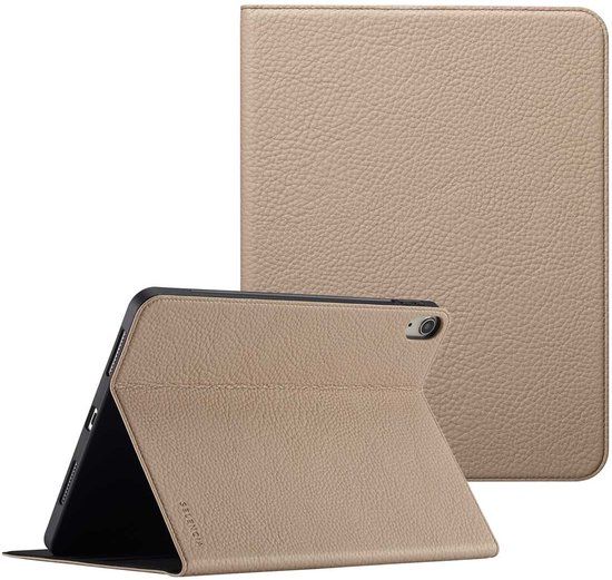 Selencia Tablet Hoes - Geschikt voor Apple iPad Air 5 (2022) / Air 4 (2020) / Air 11 inch (2026) M4 / Air 11 inch (2025) M3 / Air 11 inch (2024) M2 - tablet Bookcase - Beige
