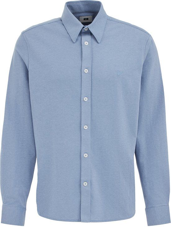 WE Fashion Heren relaxed fit overhemd Lichtblauw Katoen XXL