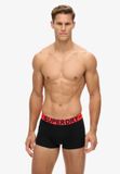 Superdry Heren 3P Boxer Trunks Stripe Grijs & Zwart