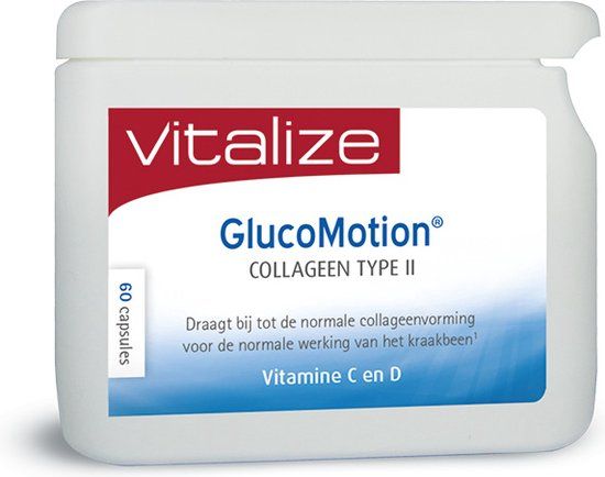 Vitalize GlucoMotion® Collageen type II 60 capsules | Ongedenatureerd collageen type 2 - Met vitamine C en D3