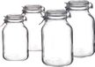 Bormioli Rocco Set de 4x pièces bocaux de conservation/bocaux à conserve avec fermeture à levier 1,5 litre - 3 litre - Bocaux de stockage