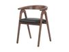 Chaise en bois d'hévéa marron et cuir synthétique noir