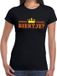 Bellatio Decorations Shoppartners Bv Zwart Biertje en kroon shirt dames - Zwart Koningsdag kleding M
