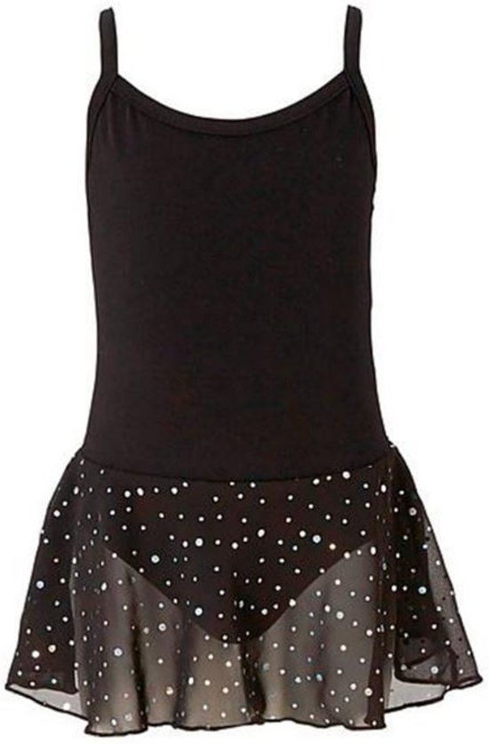 Papillon Balletpakje Spaghettiband Met Glitter Zwart Maat 128