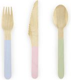 PartyDeco Bestek set Kraft Pastel (6 sets)