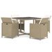 vidaXL Ensemble de jardin 5 pièces avec coussins, polyrotin, beige